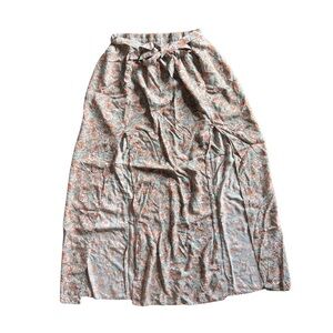 Patrons of Peace maxi floral skirt with double slits, adjustable tie, S